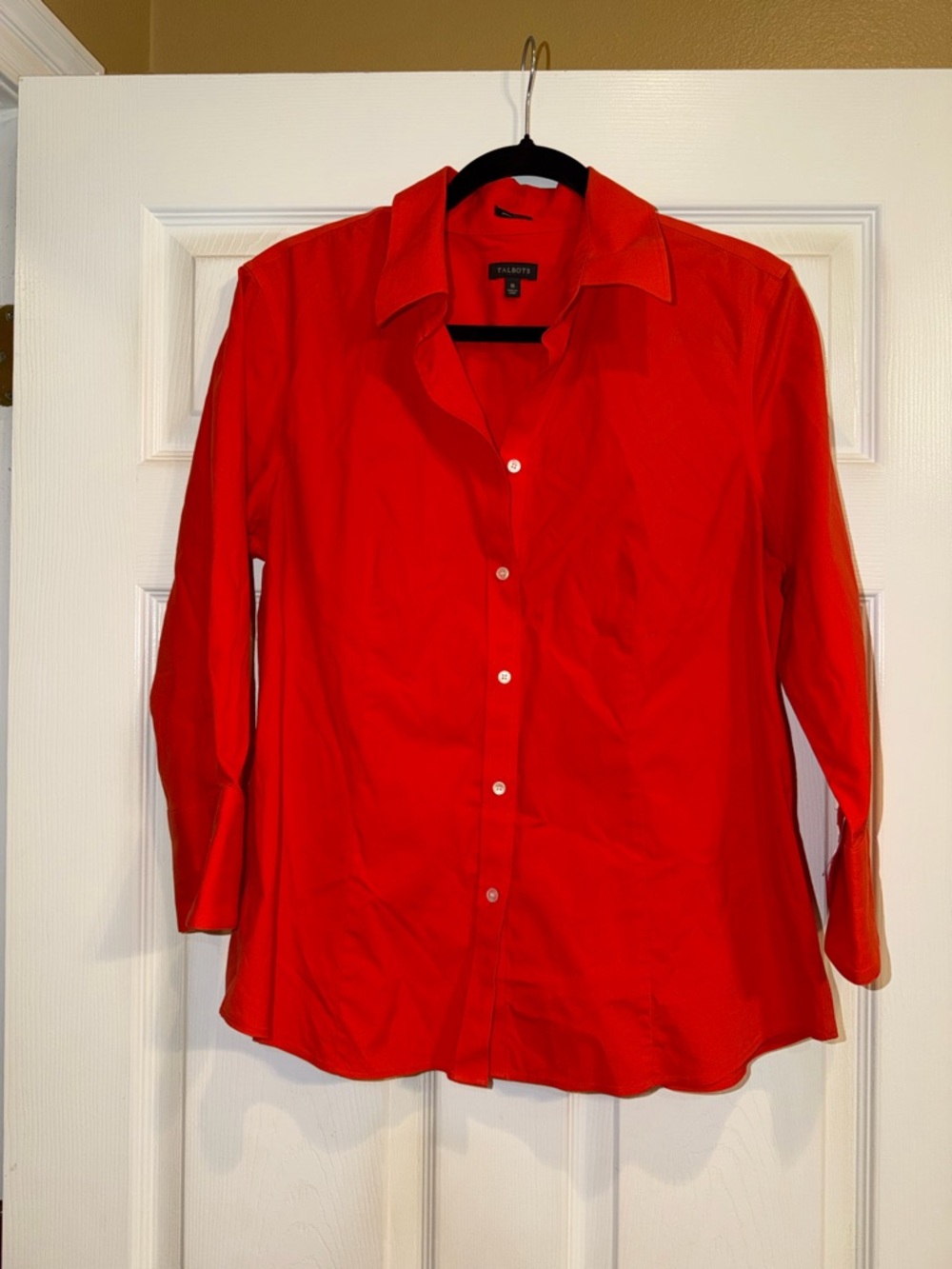 Talbots Orange Button-Front Blouse. Size 16. Euc